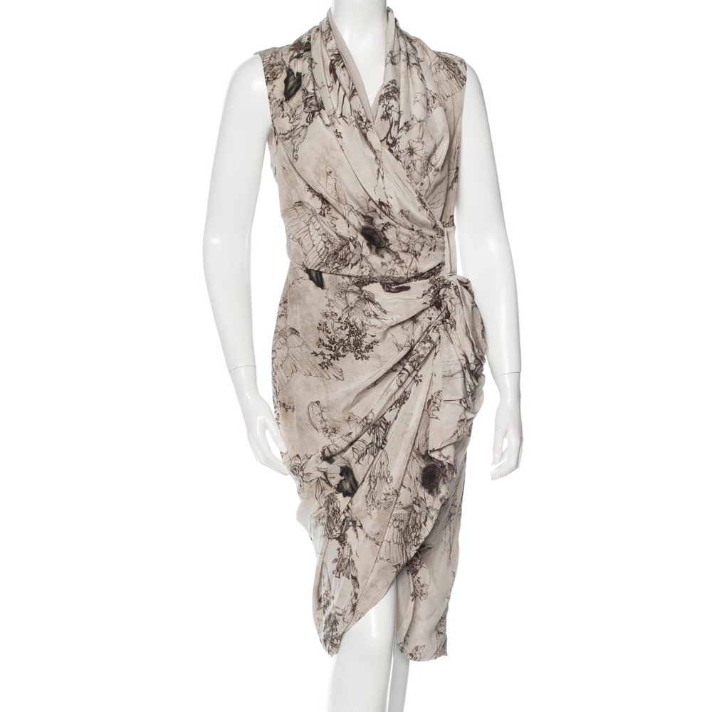 AllSaints Skull De Jouy Silk Dress Wedding Guest Luxury Old Money Evening Wear